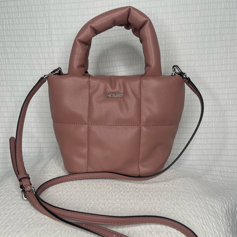 DKNY quilted  mini tote antique rose